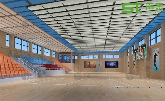 甘肅蘭州學校體育館木質吸音板工程案例(圖1) 甘肅蘭州學校體育館木質吸音板工程案例(圖1)